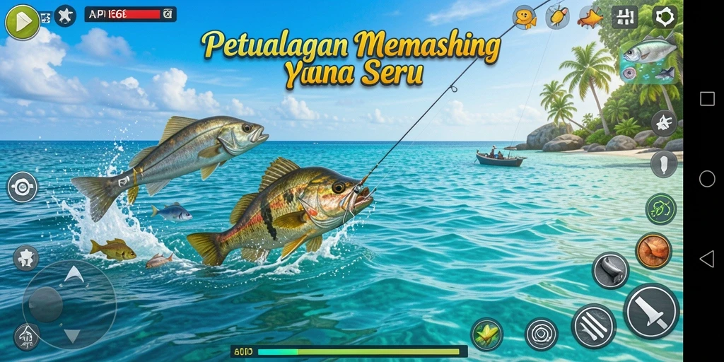 Screenshot menampilkan gameplay seru dalam pengalaman memancing di API66.