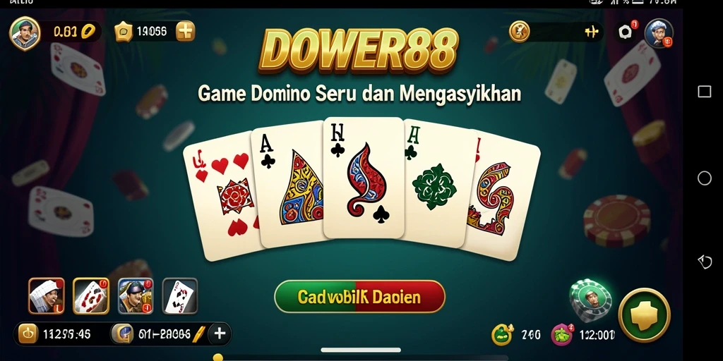 Tampilan DOWER88 yang menarik dengan gameplay Domino yang seru.