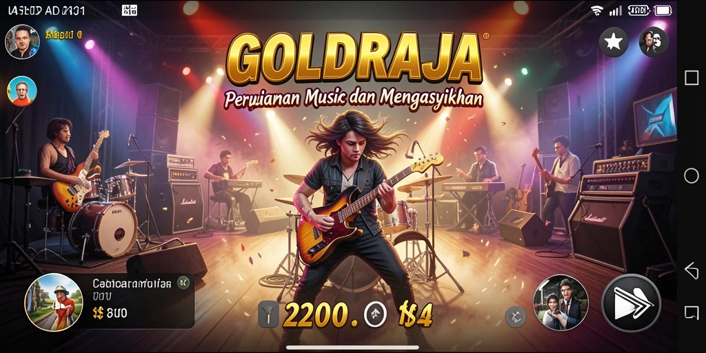 Screenshot game GOLDRAJA menampilkan pengalaman bermain musik yang mengasyikkan.
