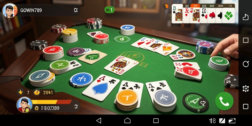 Screenshot gameplay GOWIN789 yang menampilkan serunya bermain Gaple.