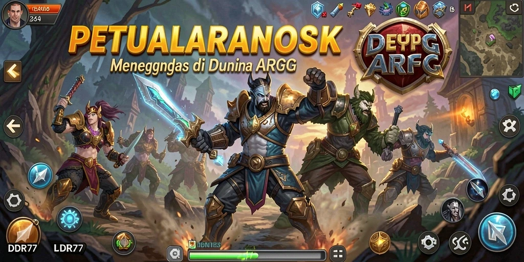 Gameplay seru ARPG dengan pertarungan epik dan petualangan.