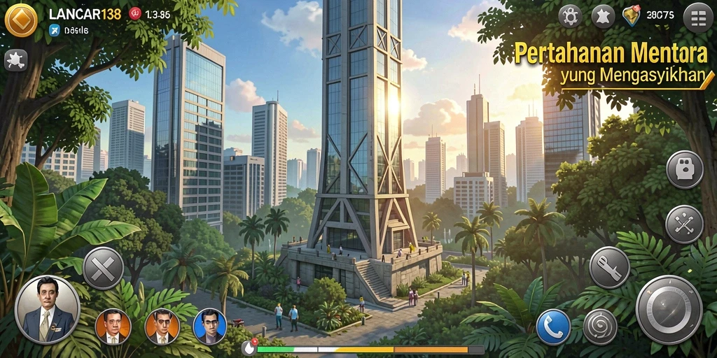 Tampilan gameplay menara pertahanan yang menakjubkan dan mendebarkan.