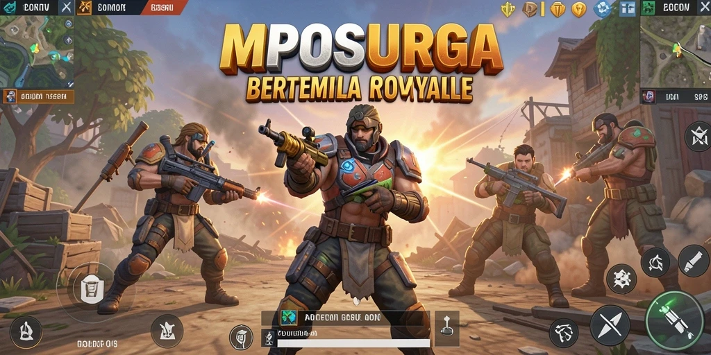 Tampilan gameplay intens MPOSURGA dalam pertempuran Battle Royale.