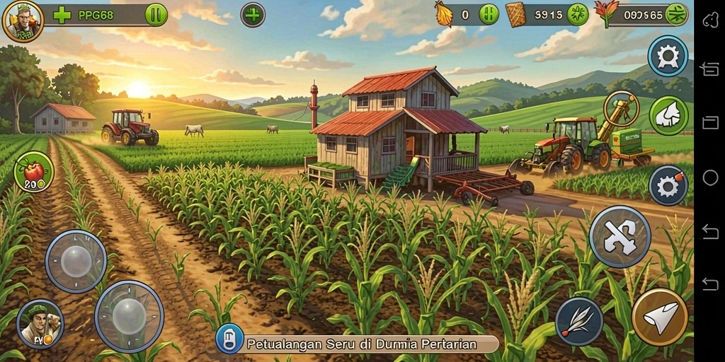 Tampilan gameplay menarik di dunia pertanian PGG68.
