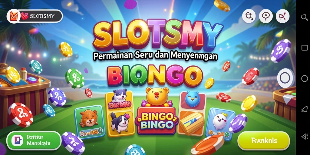 Screenshot gameplay SLOTSMY menampilkan suasana Bingo yang seru.
